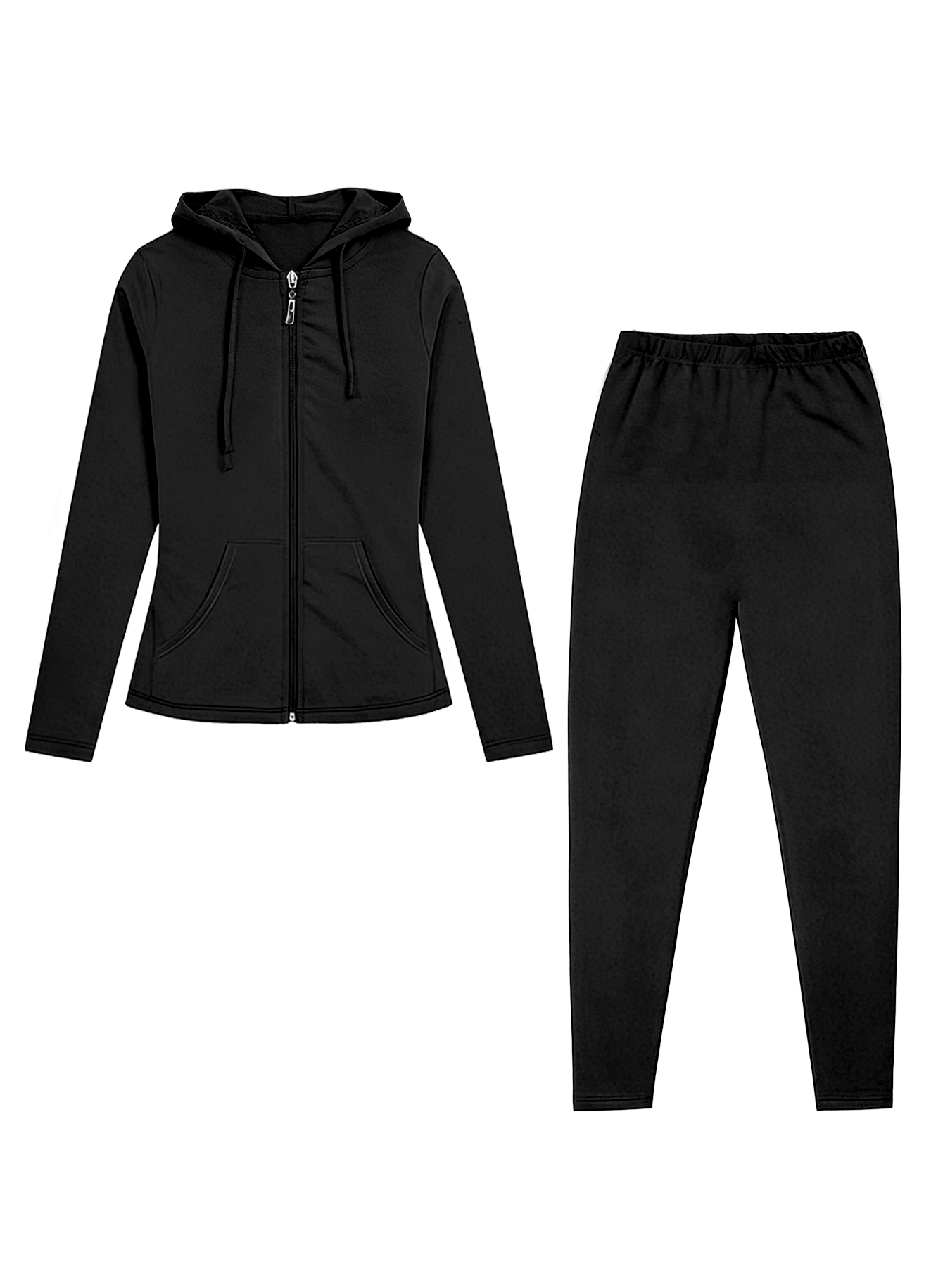 Monochrome Suit Set - Tek Renk Büyük Beden Kadın Fermuarlı