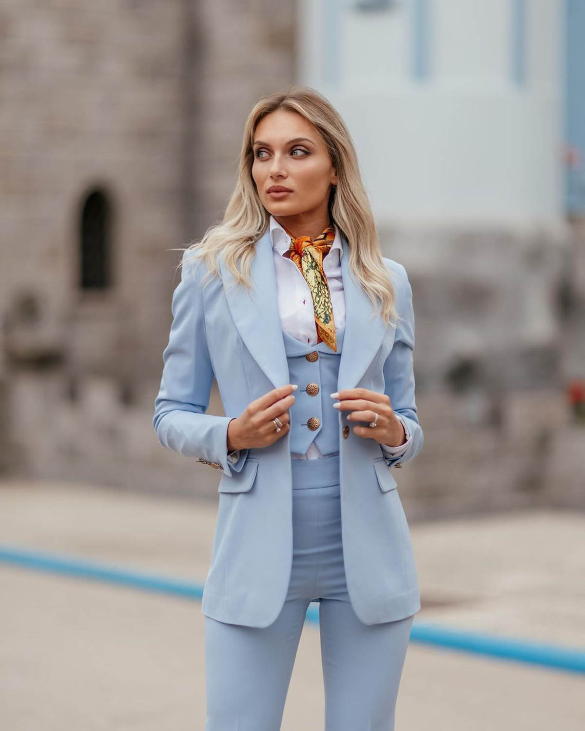 Kadın Resmi Takım Elbise Gök M - Women Formal Party Wear Dress incelemesi ve fiyatı