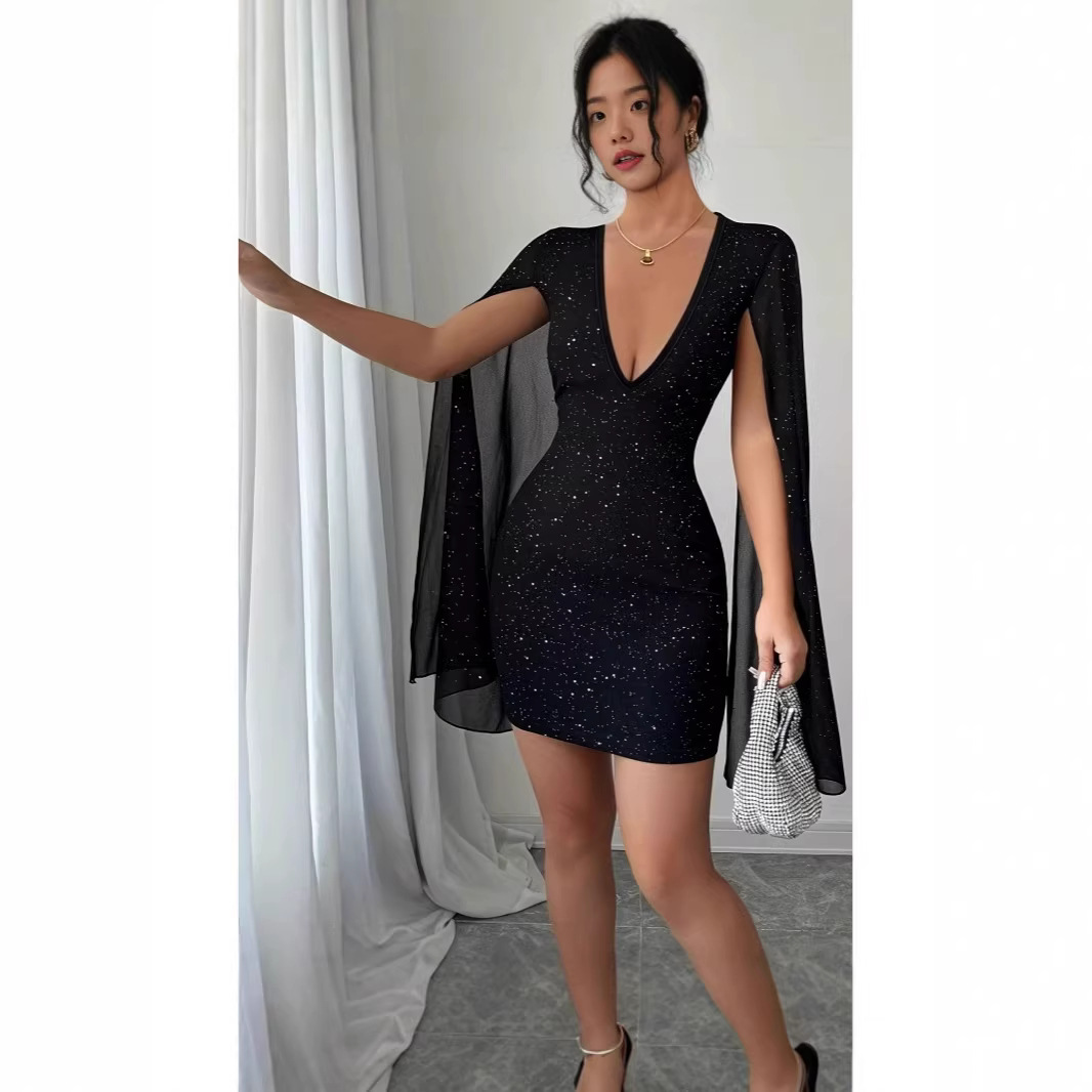 V Yaka Dar Kesim Midi Elbise Z - Women Formal Party Wear Dress incelemesi ve fiyatı