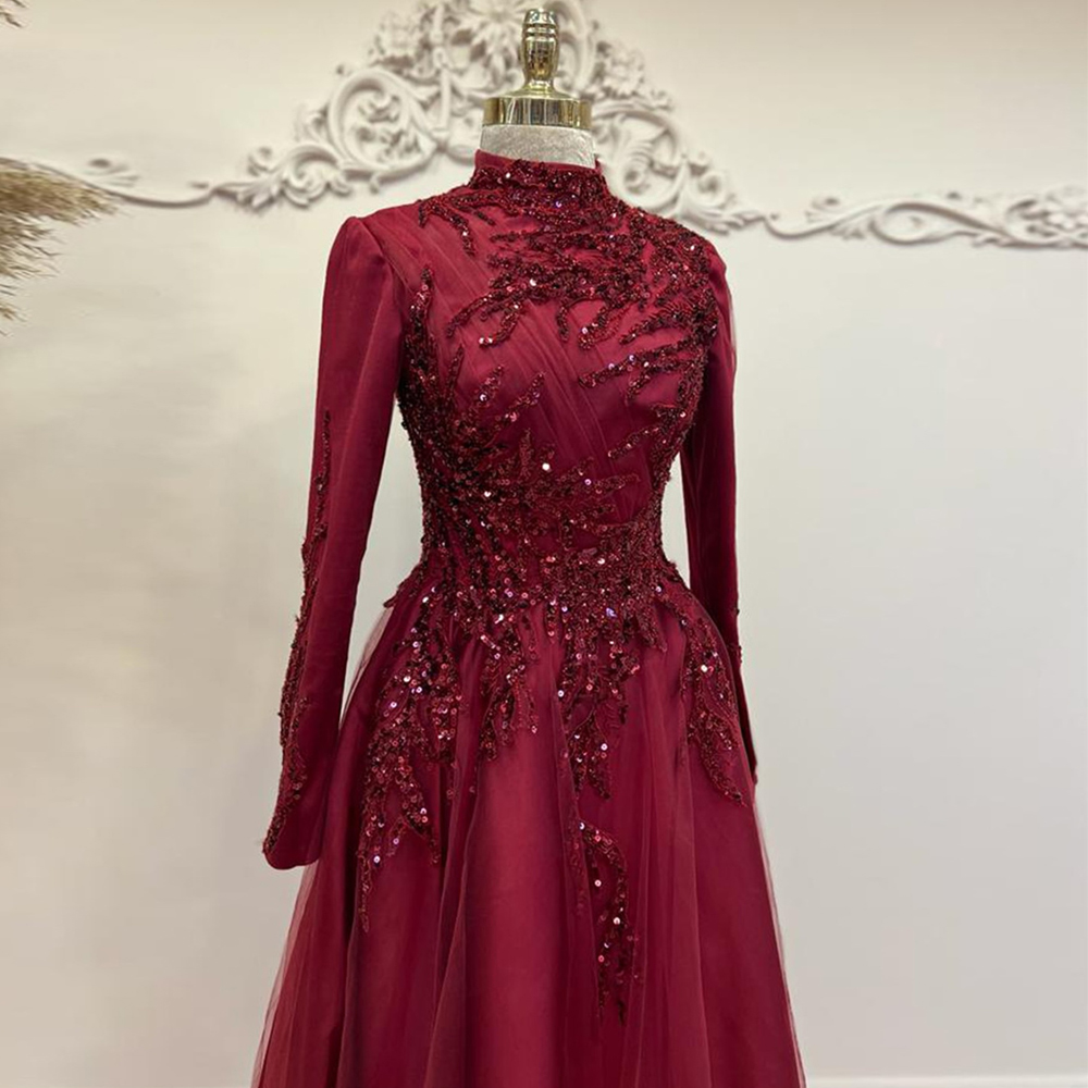 Boncuk ayak bileği uzunluk A L - Women Formal Party Wear Dress incelemesi ve fiyatı