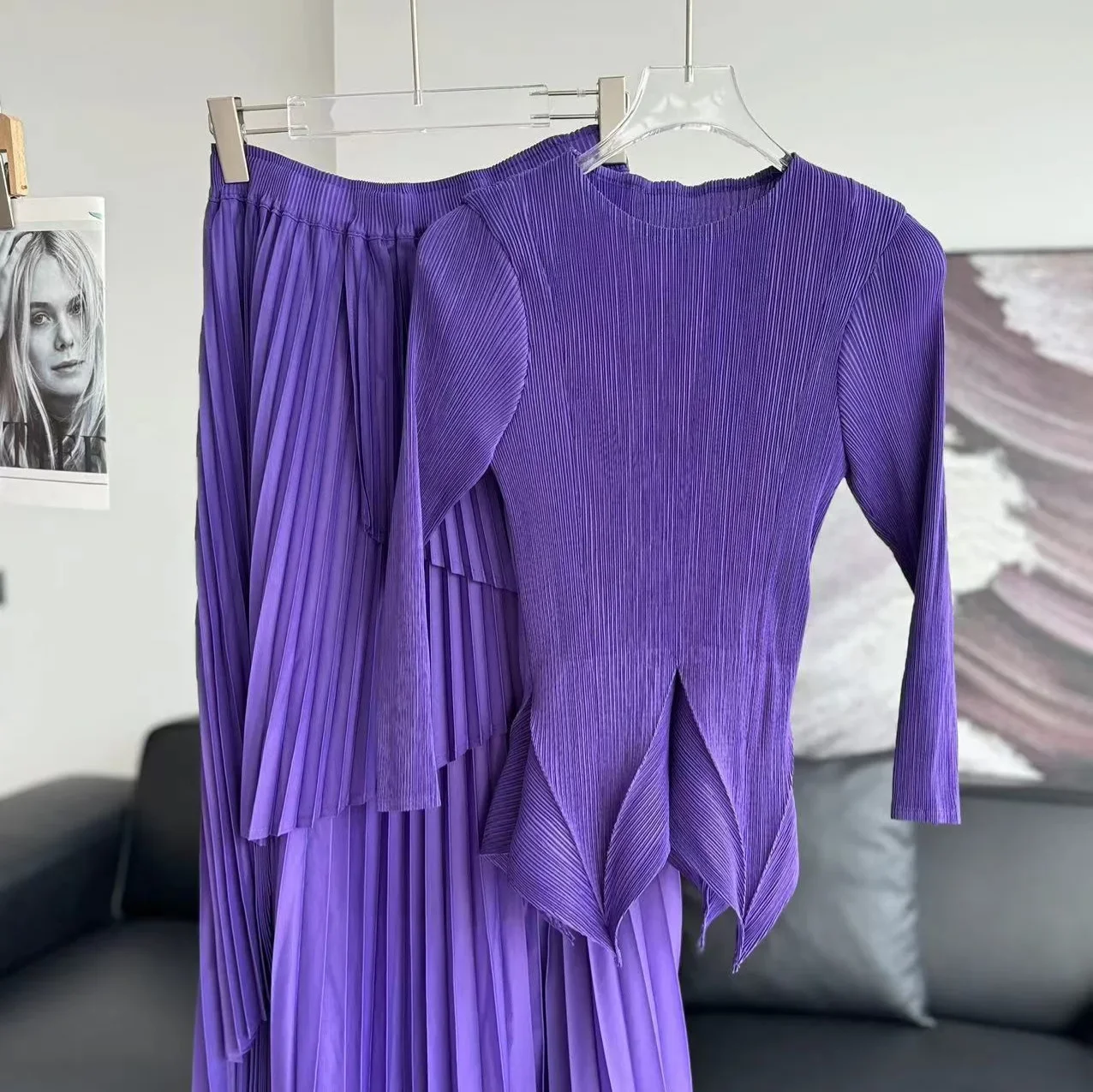Miyake-monokrom abiye, uzun ko - Monochrome Suit Set incelemesi ve fiyatı