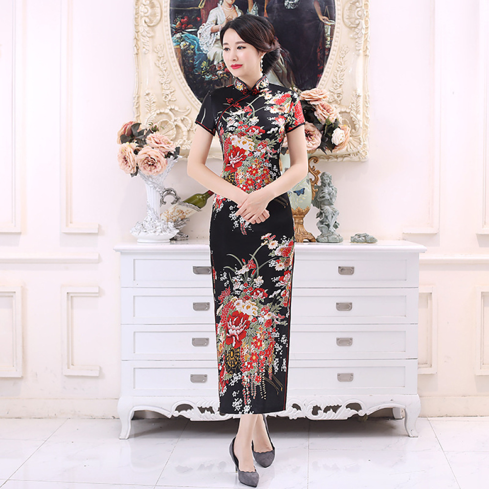 Klasik Saten Çin Elbisesi Uzun - Women Formal Party Wear Dress incelemesi ve fiyatı