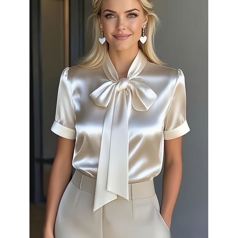 Kadın Zarif Kısa Kollu Gömlek, - Women Formal Wear Stitching incelemesi ve fiyatı